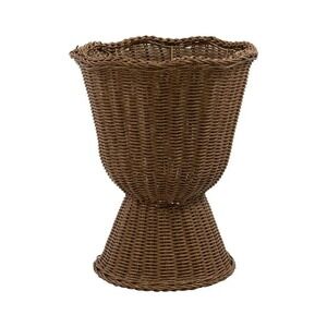 My Texas House 14" Brown Woven Urn-Style Planter with Scalloped Rim